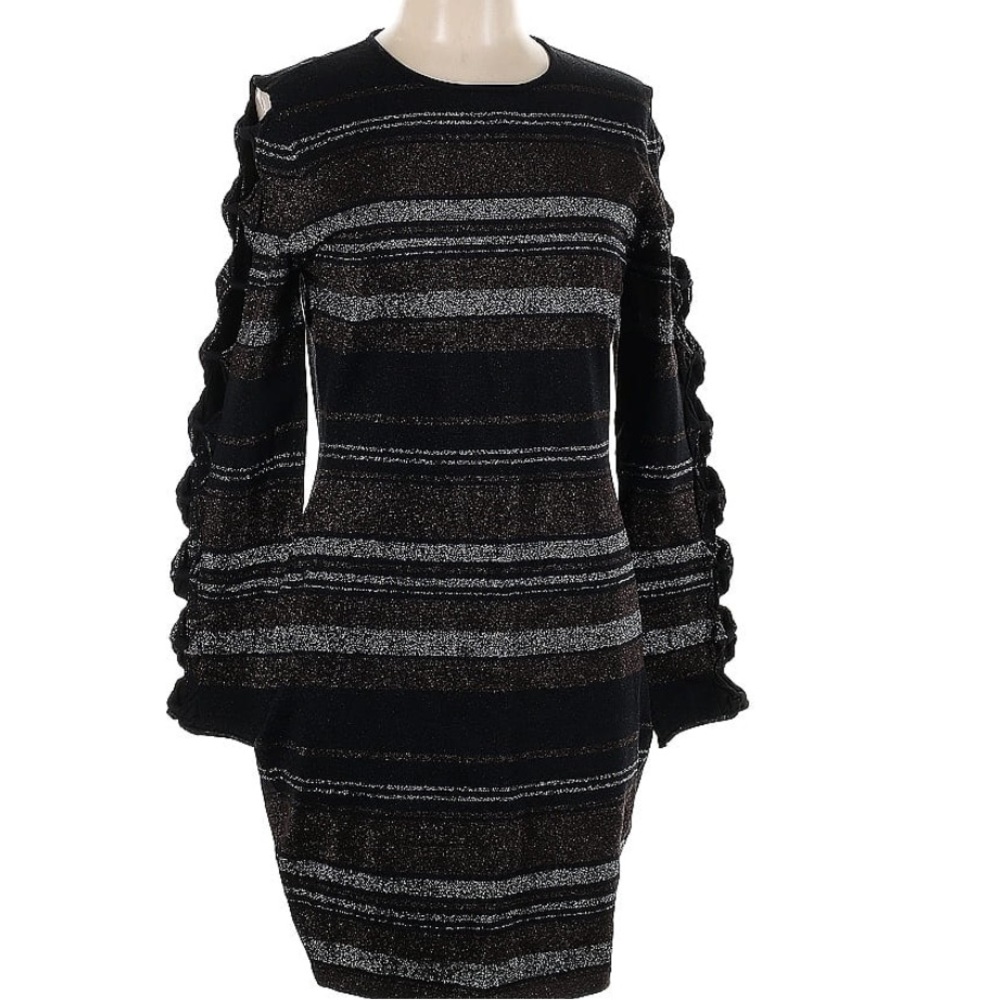 Ted Baker Silver Stripped mini dress. Brand size 4 / size 10 - 12.